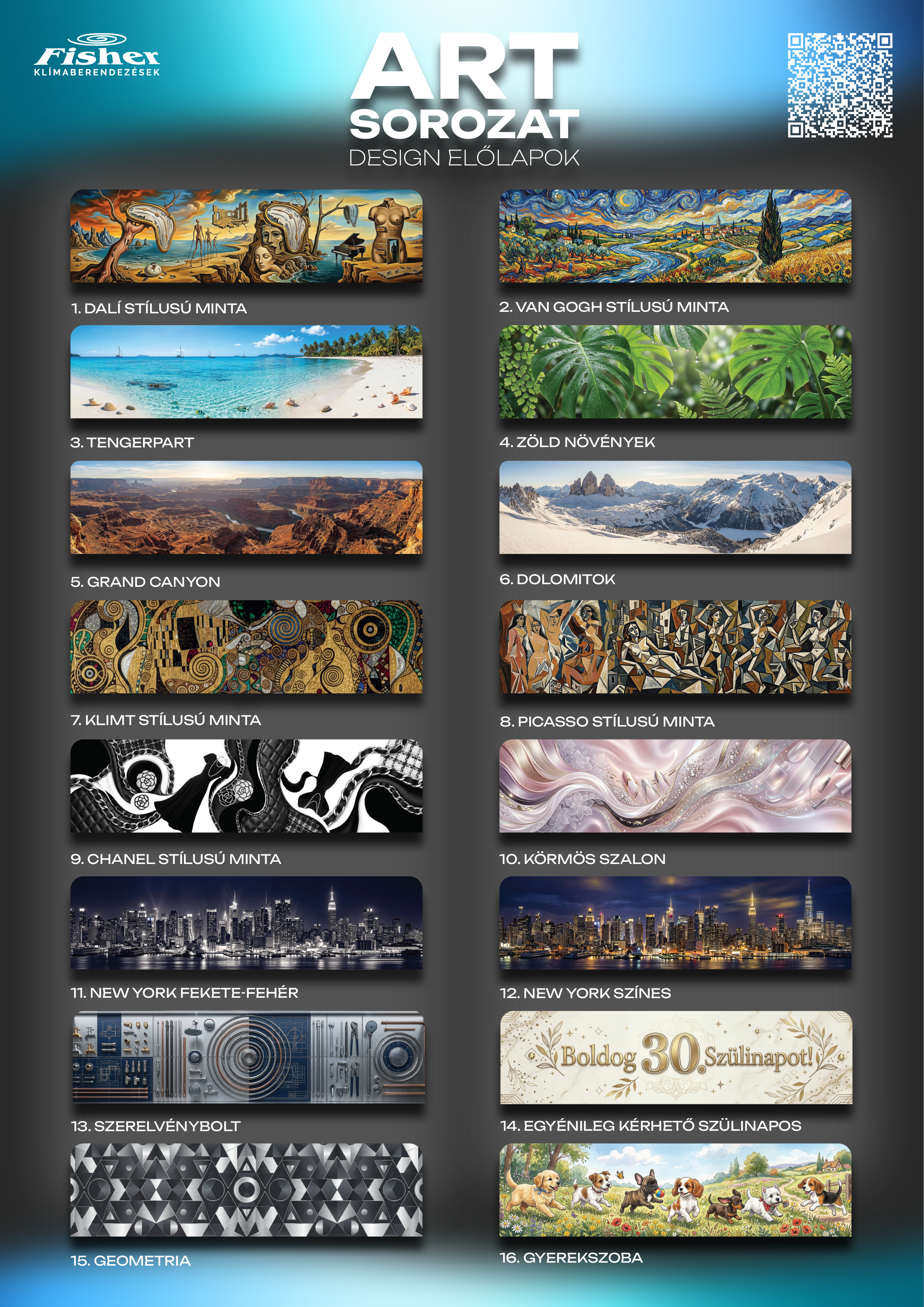 Fisher Art egyedi cserélhető előlapok